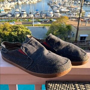 Men's Olukai Wool Slip-On Shoes - Black